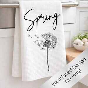White Tea Towel, Kitchen Towel, Spring Decor